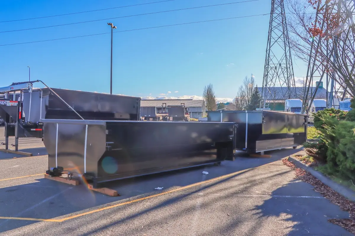 Roll-off dumpster ready for waste disposal at job site for Commercial Dumpster Rental in Fergus Falls